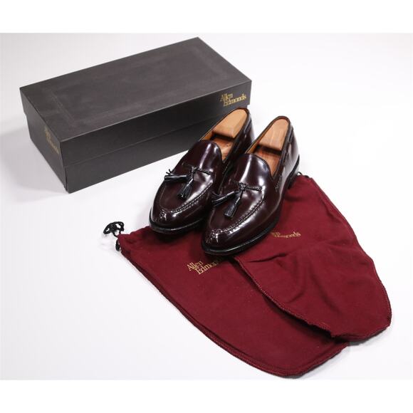 Allen Edmonds Pembrooke Burgundy Tassel Loafers Men's US 8 Trees and Box - Picture 1 of 14